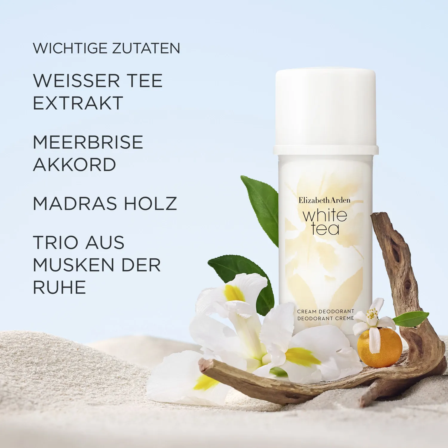 Elizabeth Arden White Tea Cream Deodorant Deocreme 40ml sanft