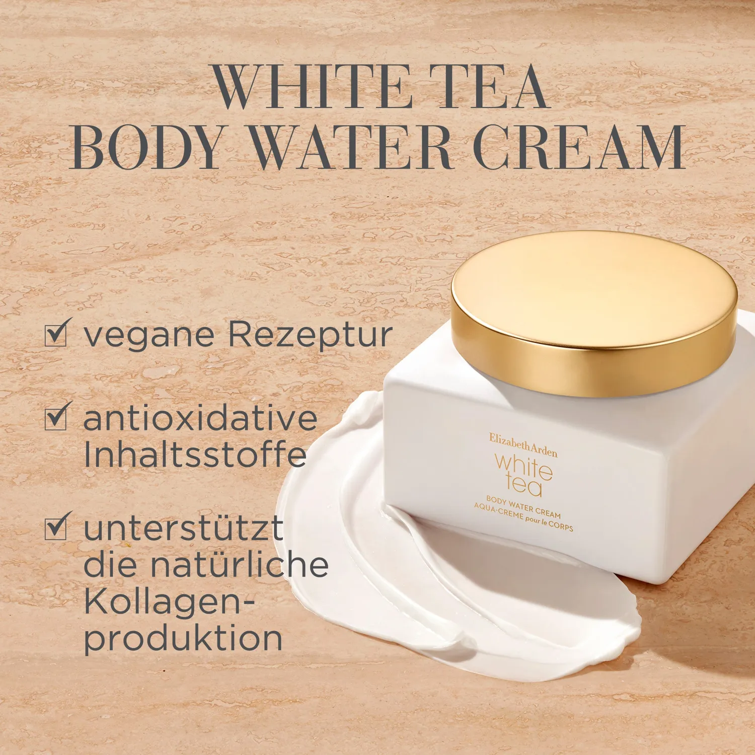 Elizabeth Arden White Tea Body Water Cream Körpercreme 225ml zart