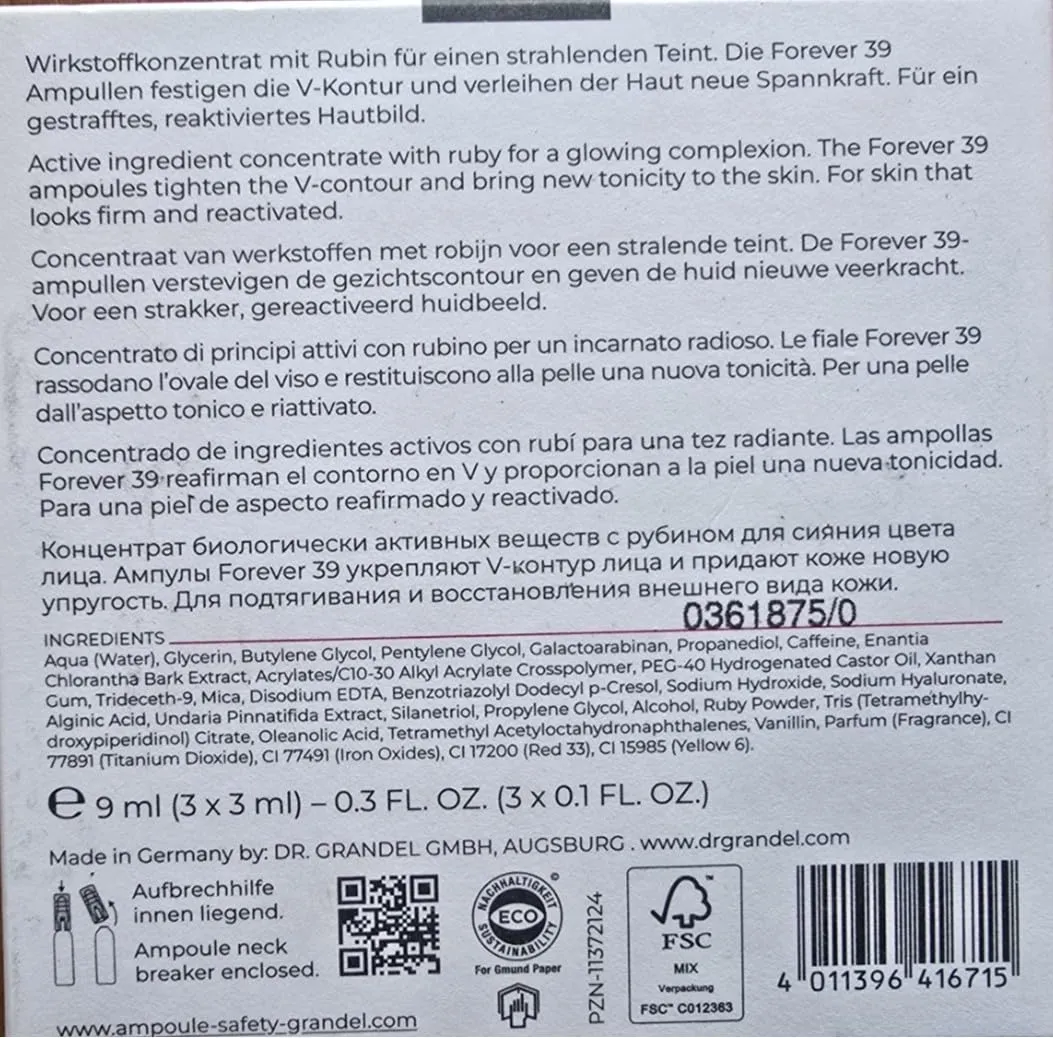 Dr. Grandel Forever 39 Ampullen 3x3 ml straffend Glow