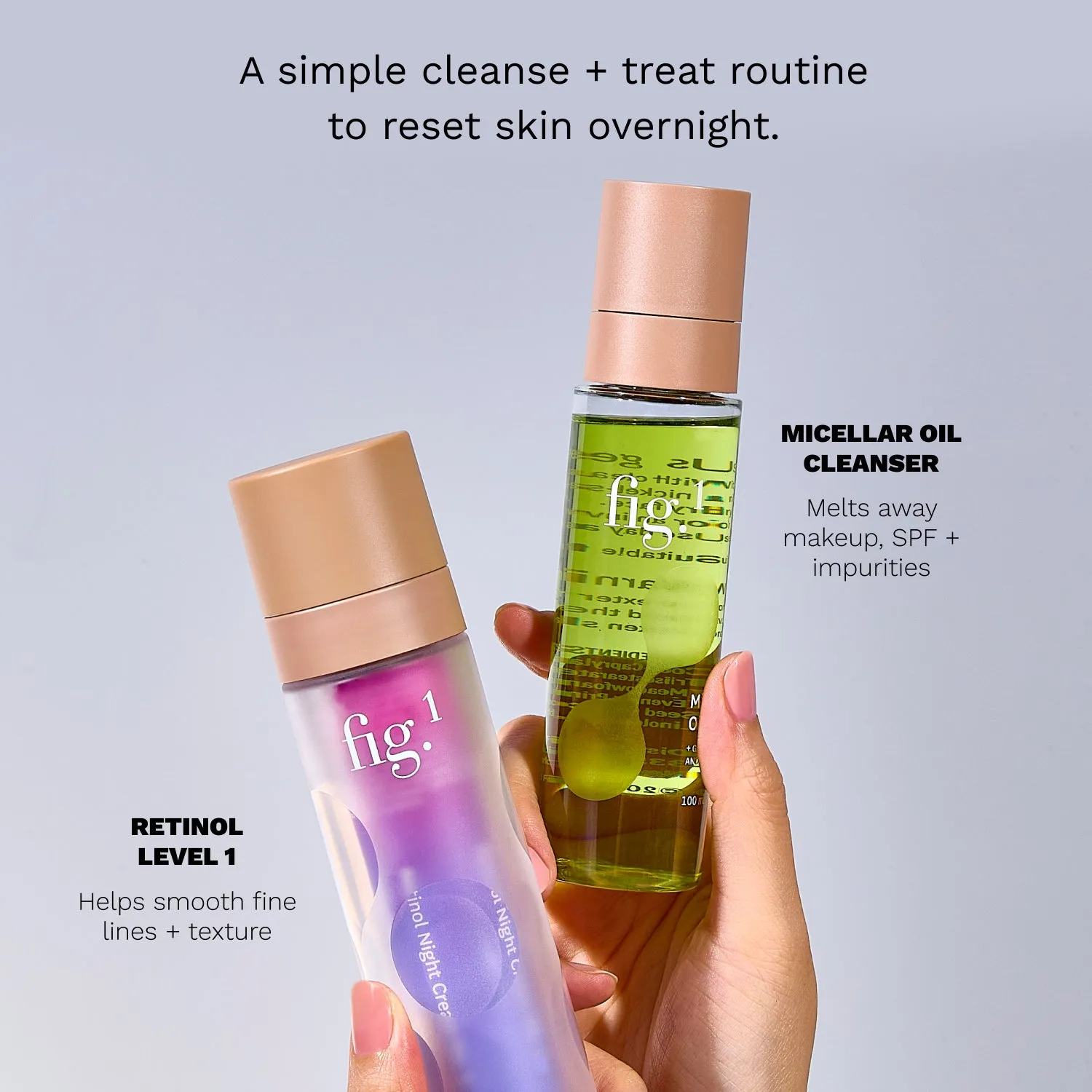 Fig.1 Beauty Icons Set Reinigungsöl Retinol Nacht