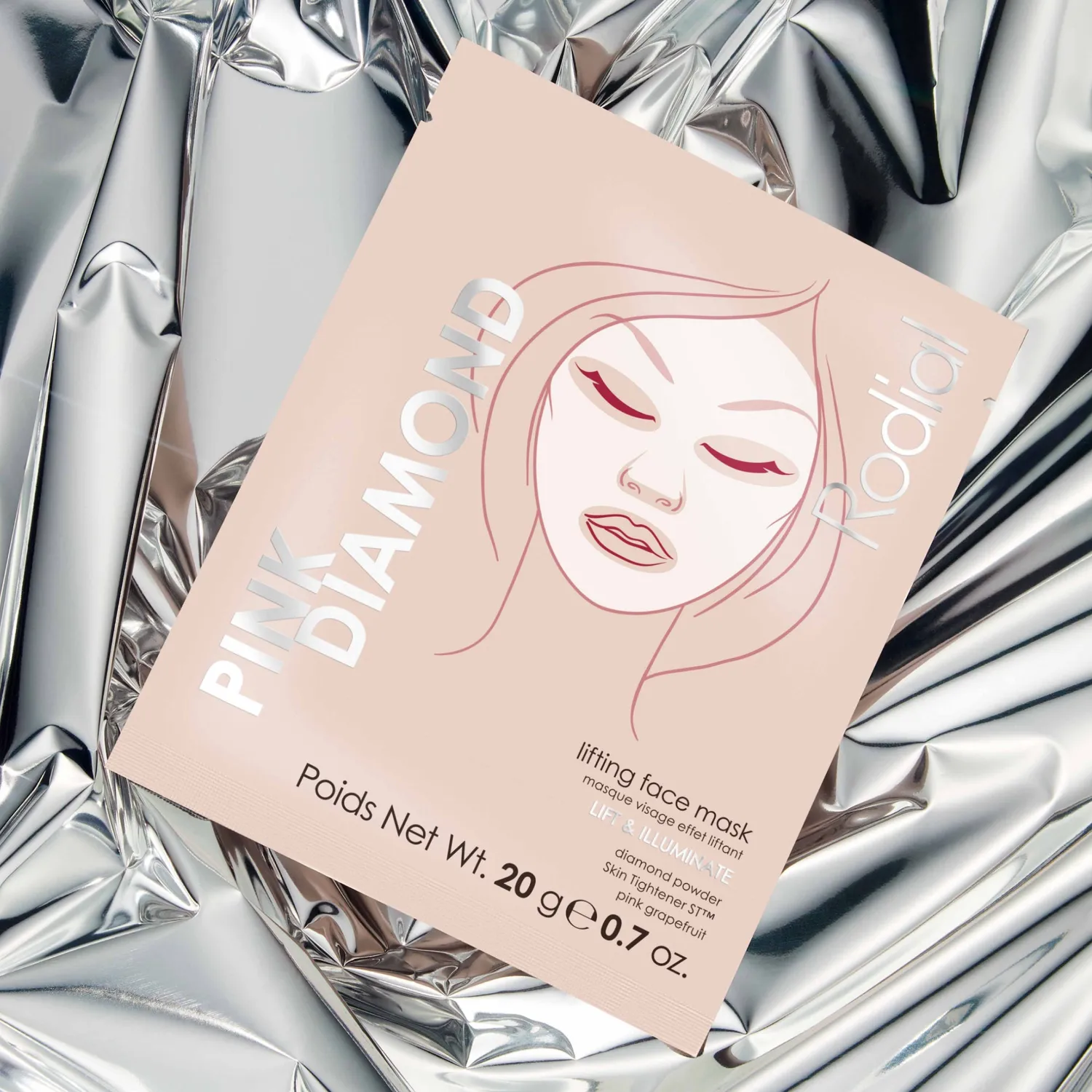 Rodial Pink Diamond Lifting Mask Single straffend
