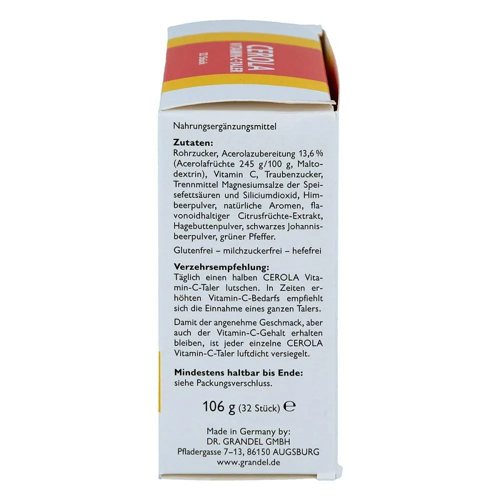 Dr. Grandel Cerola Vitamin C Taler 32 Stück Acerola fruchtig