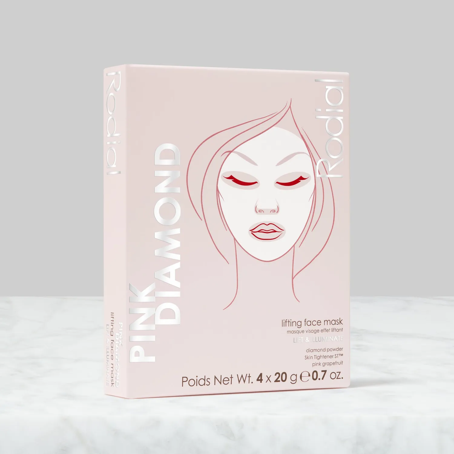 Rodial Pink Diamond Lifting Gesichtsmaske 4er Box Glow