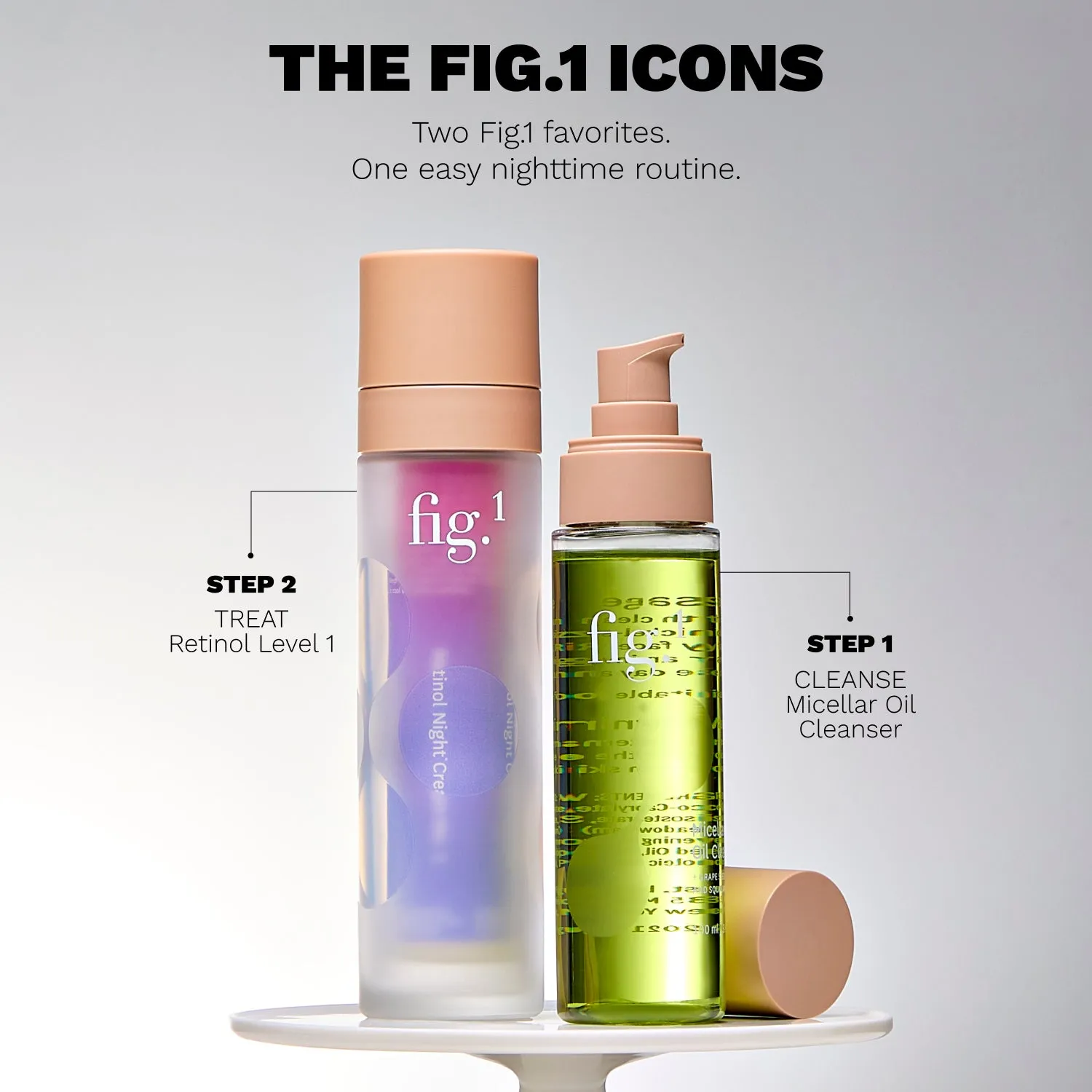 Fig.1 Beauty Icons Set Reinigungsöl Retinol Nacht