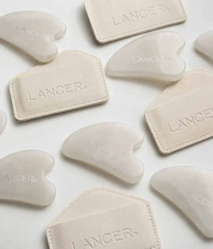 Lancer White Crystal Gua Sha Stein weiß