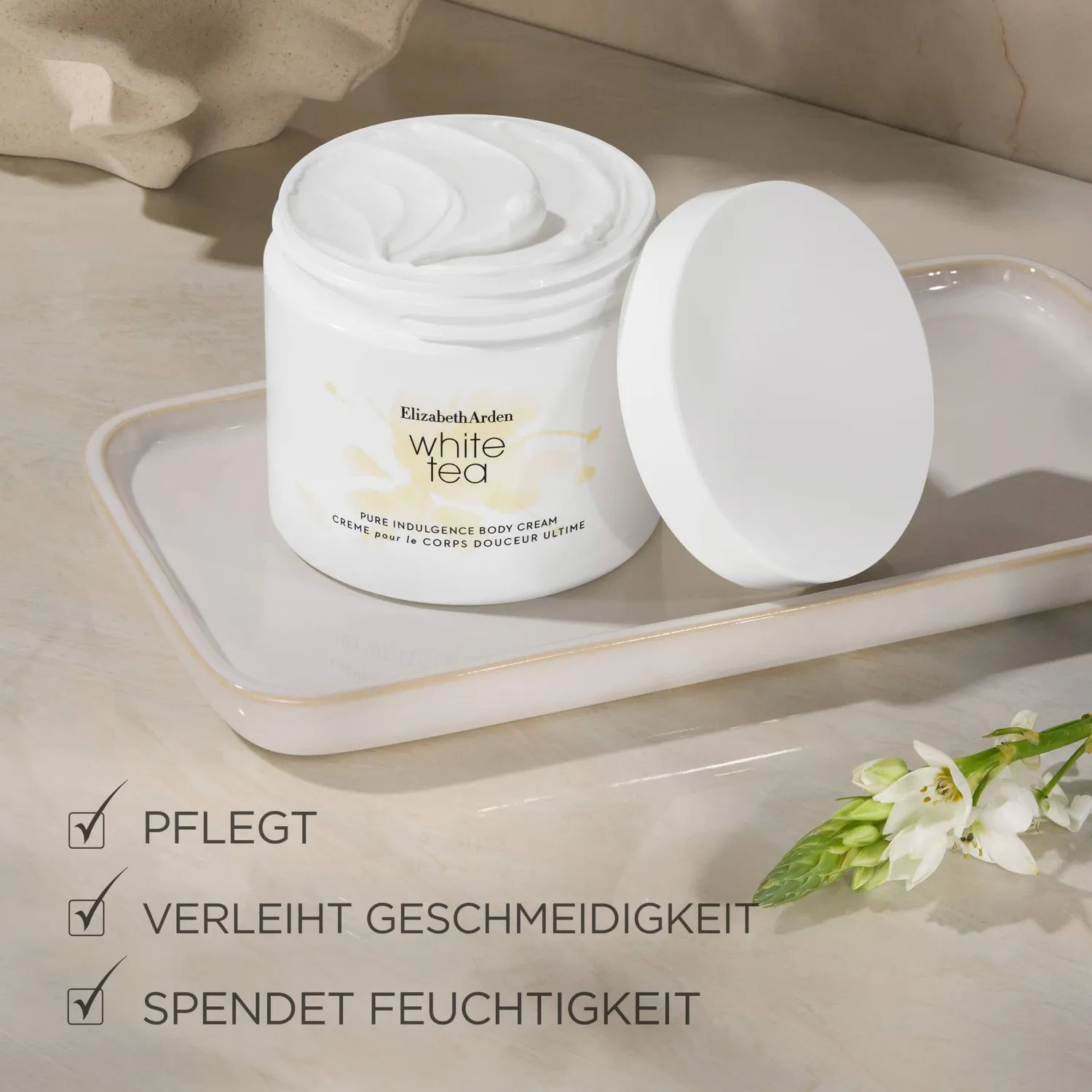 Elizabeth Arden White Tea Pure Indulgence Body Cream 400ml seidig